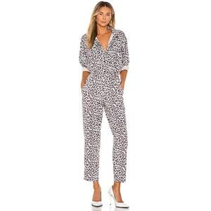Overlover Hope Canvas Jumpsuit Boilersuit Lilac Leopard Medium Revolve